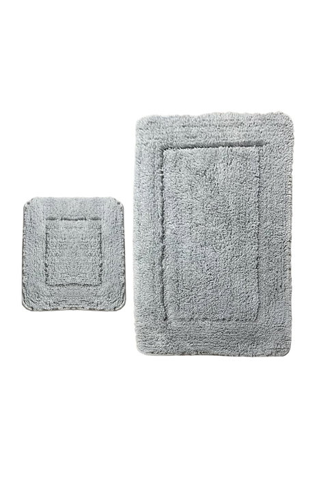 Mijölnir Juego de alfombrillas de baño de algodón Gris (2 piezas)